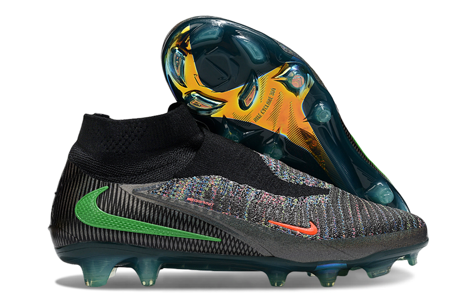 Nike Phantom 6 Elite FG Soccer Cleats – Black / Metallic Gold / Emerald Shadow Edition Cleats