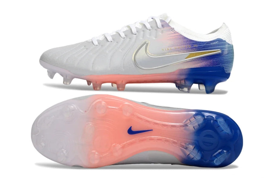 Nike Tiempo Legend 10 Elite FG Soccer Cleats – White / Blue / Pink Gradient Elite Edition Bestpricedcleats