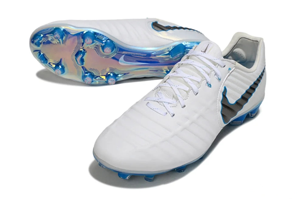 Nike Tiempo Legend Elite FG Soccer Cleats – White / Metallic Silver / Photo Blue Classic Edition Bestpricedcleats