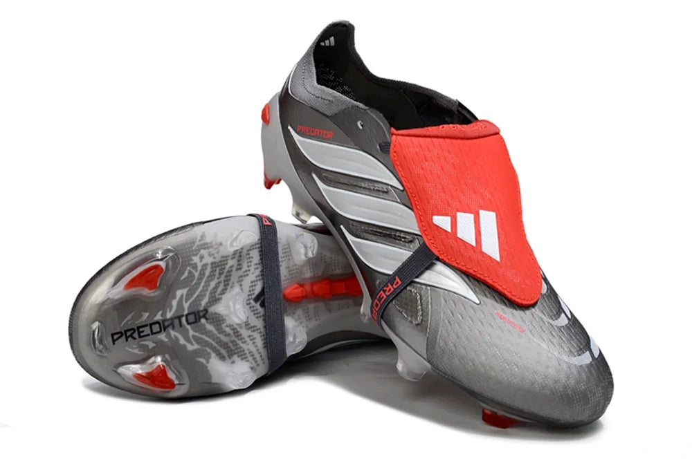 adidas Predator Elite FG Soccer Cleats – Silver Metallic / Solar Red / Core Black Precision Edition Bestpricedcleats