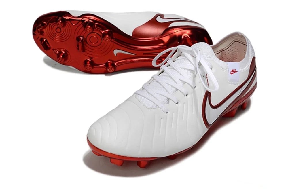 Nike Tiempo Legend 10 Elite FG Soccer Cleats – White / University Red Performance Pack Bestpricedcleats