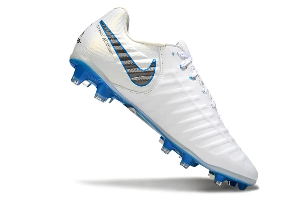 Nike Tiempo Legend Elite FG Soccer Cleats – White / Metallic Silver / Photo Blue Classic Edition Bestpricedcleats