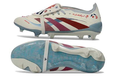 Adidas Predator 25 Elite Fold-Over Tongue FG Soccer Cleats – Cream White / Red / Teal Heritage Edition Bestpricedcleats