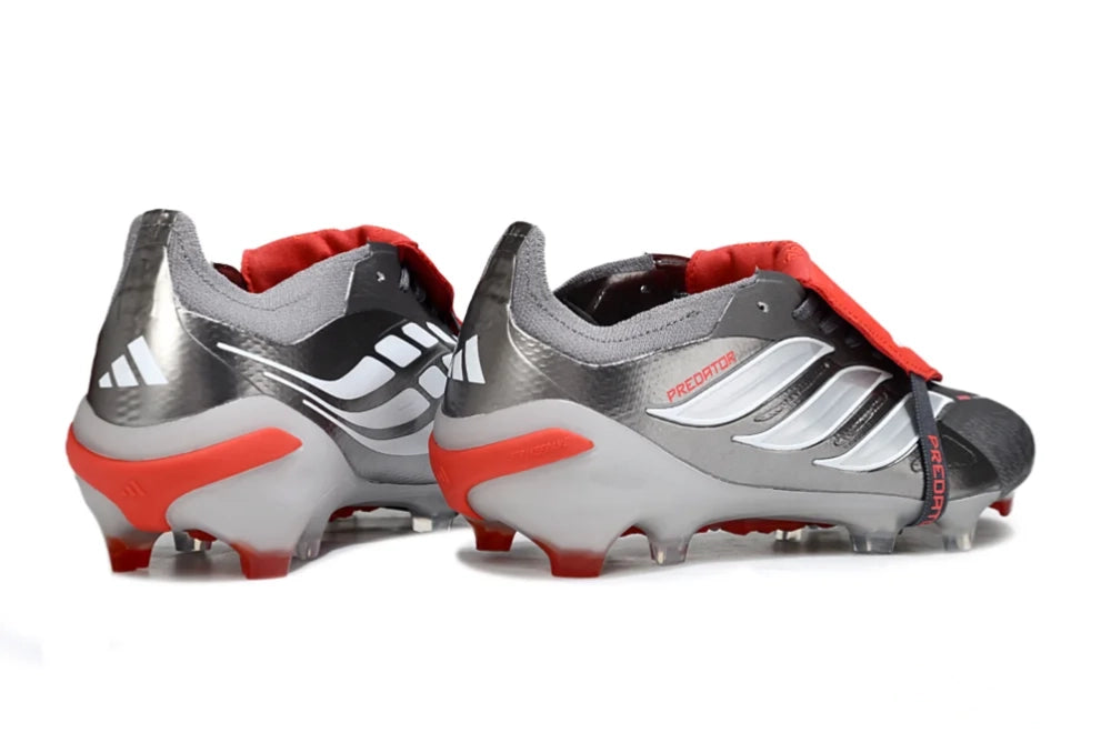 adidas Predator Elite FG Soccer Cleats – Silver Metallic / Solar Red / Core Black Precision Edition Bestpricedcleats