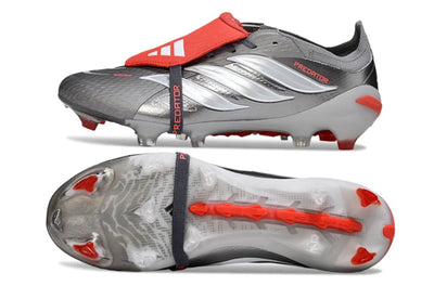 adidas Predator Elite FG Soccer Cleats – Silver Metallic / Solar Red / Core Black Precision Edition Bestpricedcleats