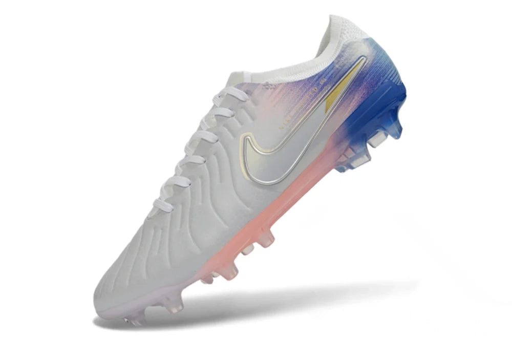 Nike Tiempo Legend 10 Elite FG Soccer Cleats – White / Blue / Pink Gradient Elite Edition Bestpricedcleats