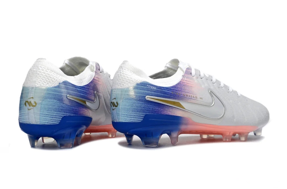 Nike Tiempo Legend 10 Elite FG Soccer Cleats – White / Blue / Pink Gradient Elite Edition Bestpricedcleats