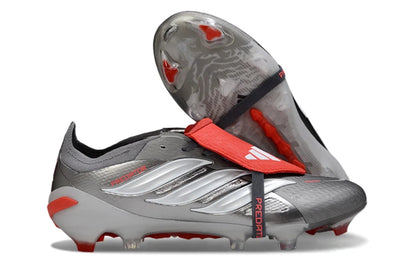 adidas Predator Elite FG Soccer Cleats – Silver Metallic / Solar Red / Core Black Precision Edition Bestpricedcleats