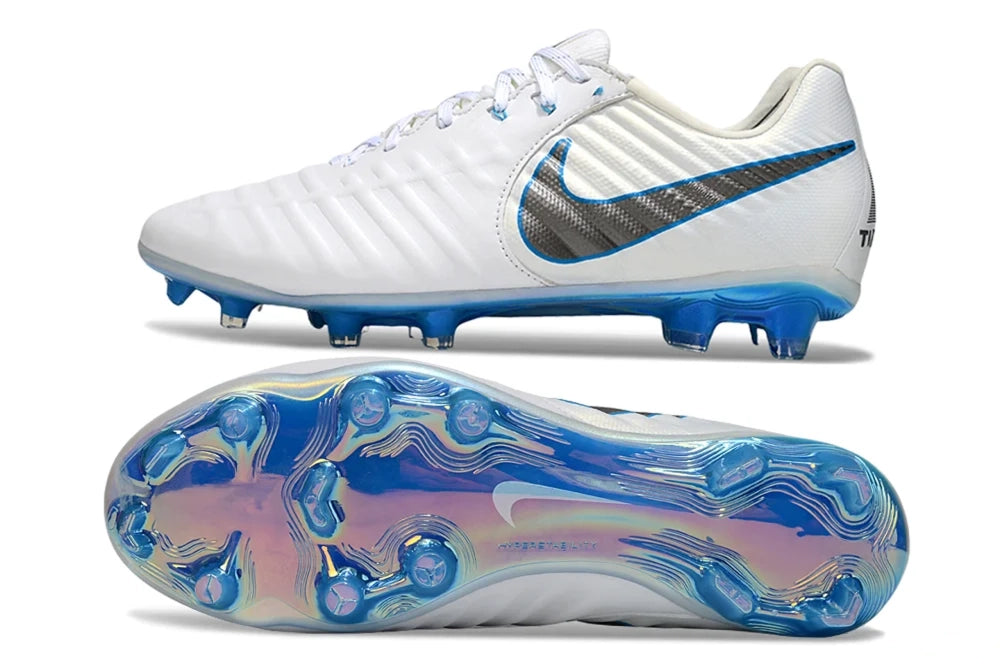 Nike Tiempo Legend Elite FG Soccer Cleats – White / Metallic Silver / Photo Blue Classic Edition Bestpricedcleats