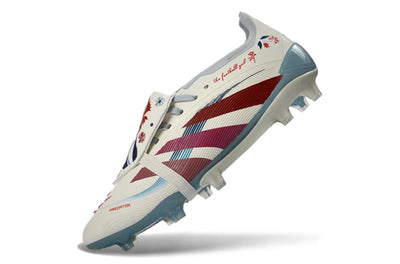 Adidas Predator 25 Elite Fold-Over Tongue FG Soccer Cleats – Cream White / Red / Teal Heritage Edition Bestpricedcleats