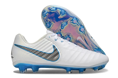 Nike Tiempo Legend Elite FG Soccer Cleats – White / Metallic Silver / Photo Blue Classic Edition Bestpricedcleats