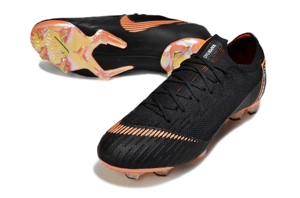 Nike Mercurial Vapor 12 360 Elite FG Soccer Cleats – Black / Orange / Metallic Gold Performance Edition Bestpricedcleats